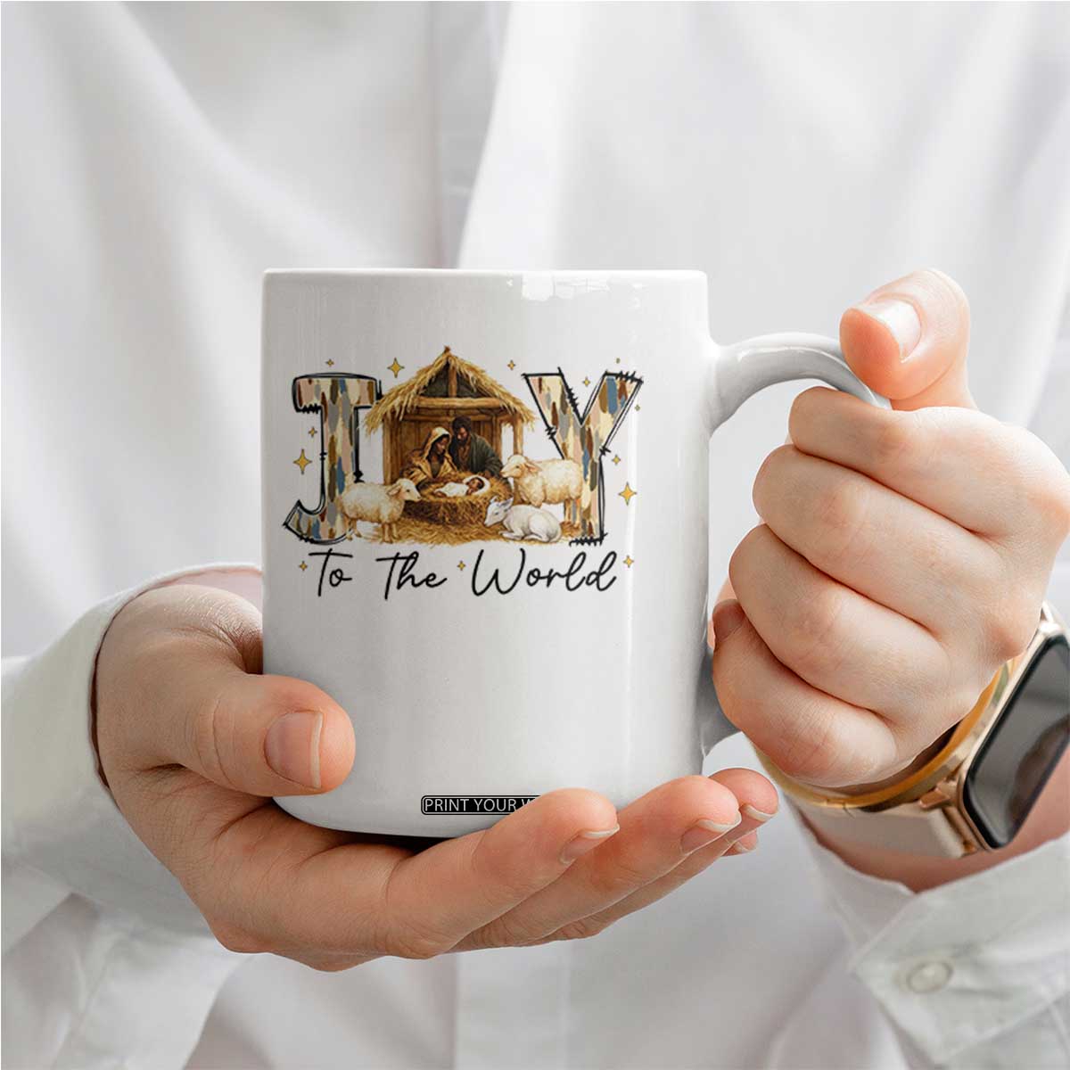 African American Christmas Nativity Scene Coffee Mug Joy To The World Afro Black Jesus TS11 Print Your Wear
