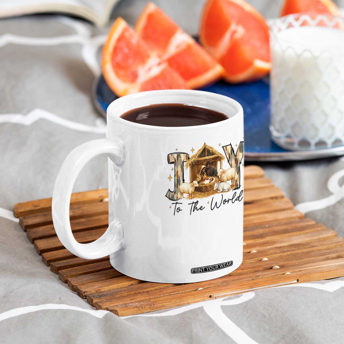 African American Christmas Nativity Scene Coffee Mug Joy To The World Afro Black Jesus TS11 Print Your Wear