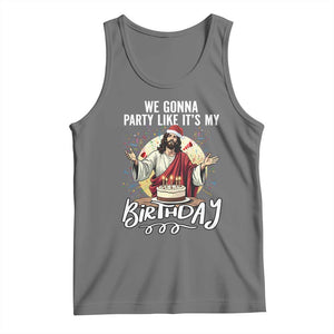 Funny Christian Christmas Birthday Tank Top We Gonna Party Like It Is My Birthday TS11 Black Heather Print Your Wear