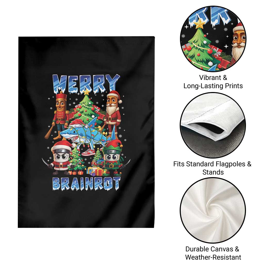 Funny Italian Brainrot Meme Christmas Garden Flag Merry Brainrot Xmas Gen Alpha TS11 Print Your Wear