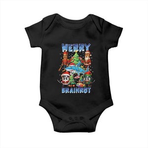 Funny Italian Brainrot Meme Christmas Baby Onesie Merry Brainrot Xmas Gen Alpha TS11 Black Print Your Wear