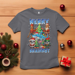 Funny Italian Brainrot Meme Christmas T Shirt Merry Brainrot Xmas Gen Alpha TS11 Charcoal Print Your Wear