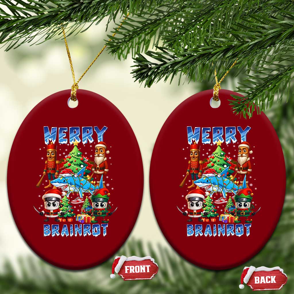 Funny Italian Brainrot Meme Christmas Ceramic Ornament Merry Brainrot Xmas Gen Alpha TS11 Print Your Wear