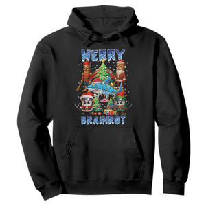 Funny Italian Brainrot Meme Christmas Hoodie Merry Brainrot Xmas Gen Alpha TS11 Black Print Your Wear