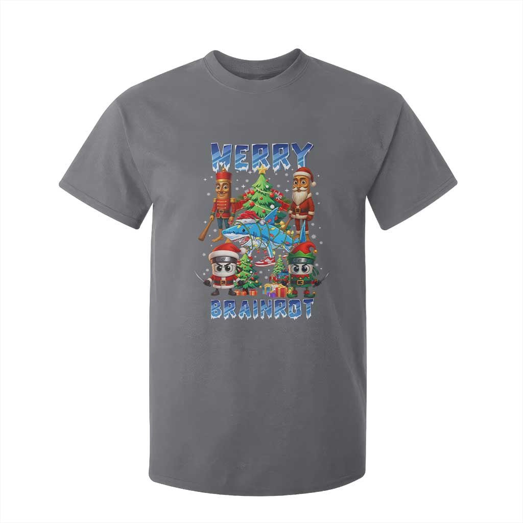 Funny Italian Brainrot Meme Christmas T Shirt For Kid Merry Brainrot Xmas Gen Alpha TS11 Charcoal Print Your Wear