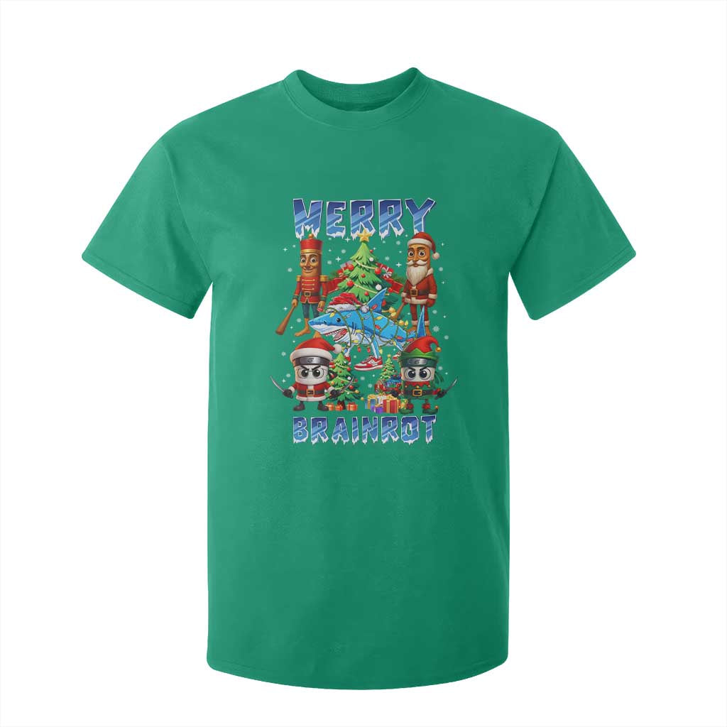 Funny Italian Brainrot Meme Christmas T Shirt For Kid Merry Brainrot Xmas Gen Alpha TS11 Irish Green Print Your Wear