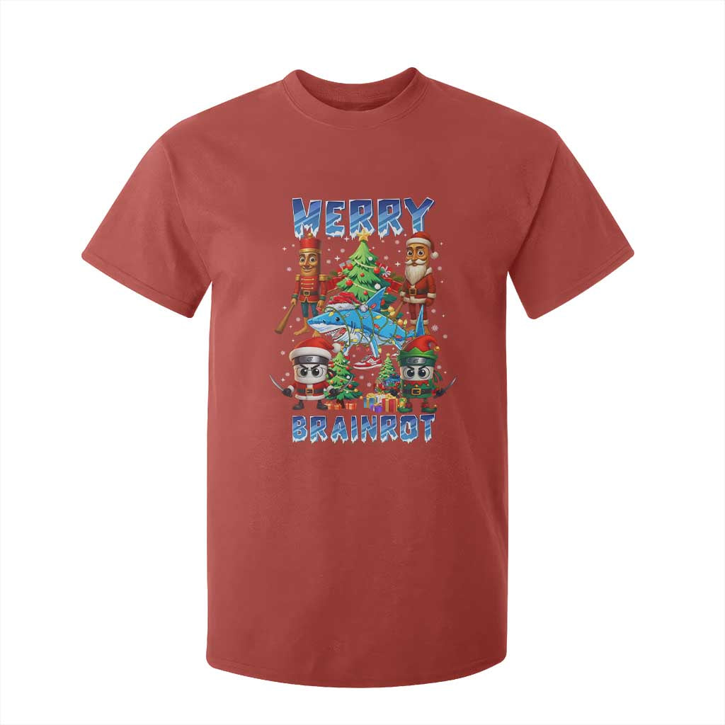 Funny Italian Brainrot Meme Christmas T Shirt For Kid Merry Brainrot Xmas Gen Alpha TS11 Red Print Your Wear