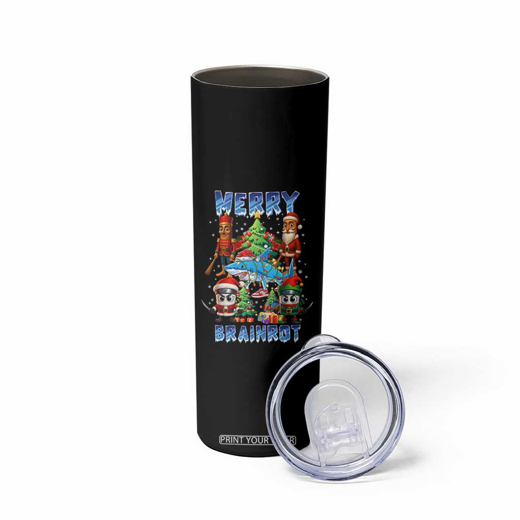 Funny Italian Brainrot Meme Christmas Skinny Tumbler Merry Brainrot Xmas Gen Alpha TS11 Print Your Wear