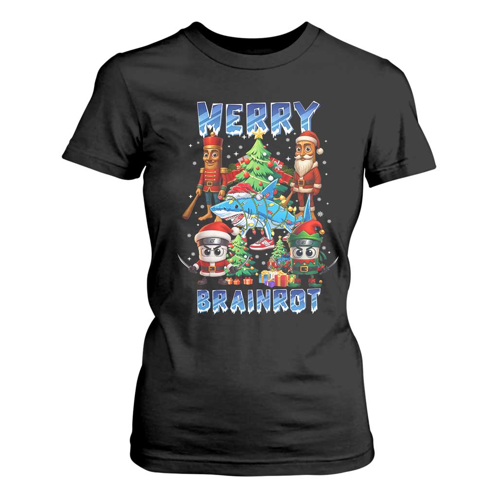 Funny Italian Brainrot Meme Christmas T Shirt For Women Merry Brainrot Xmas Gen Alpha TS11 Black Print Your Wear