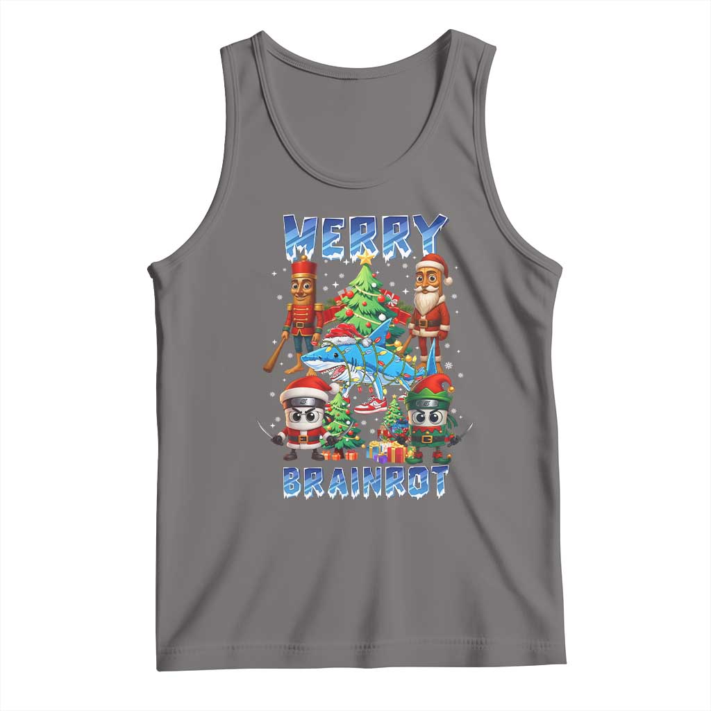 Funny Italian Brainrot Meme Christmas Tank Top Merry Brainrot Xmas Gen Alpha TS11 Deep Heather Print Your Wear
