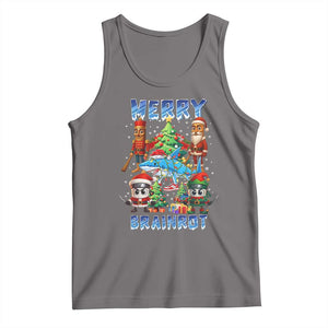 Funny Italian Brainrot Meme Christmas Tank Top Merry Brainrot Xmas Gen Alpha - Print Your Wear