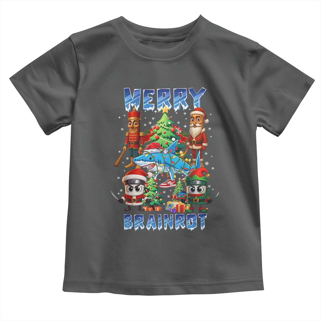 Funny Italian Brainrot Meme Christmas Toddler T Shirt Merry Brainrot Xmas Gen Alpha TS11 Dark Heather Print Your Wear