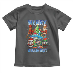 Funny Italian Brainrot Meme Christmas Toddler T Shirt Merry Brainrot Xmas Gen Alpha TS11 Dark Heather Print Your Wear