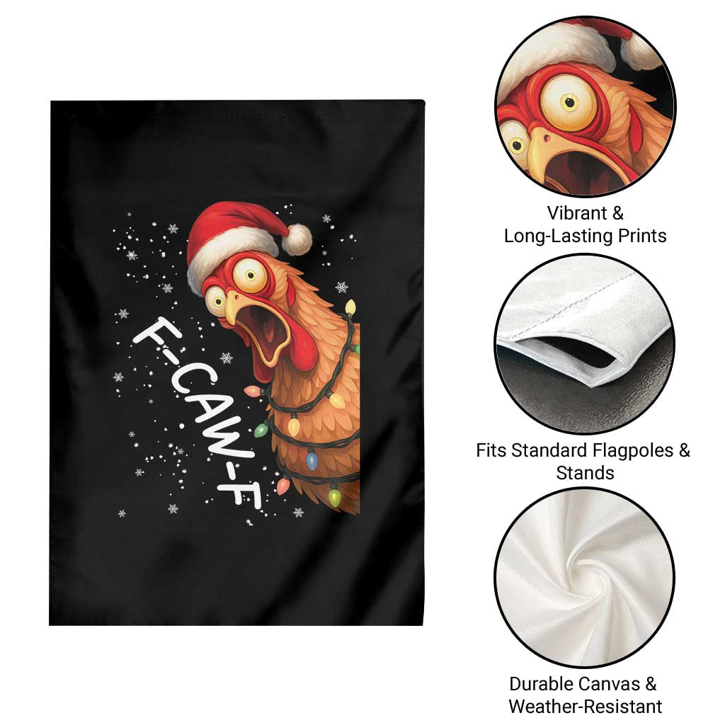 Funny F Caw F Chicken Christmas Garden Flag Xmas Rooster Meme Santa Hat TS11 Print Your Wear