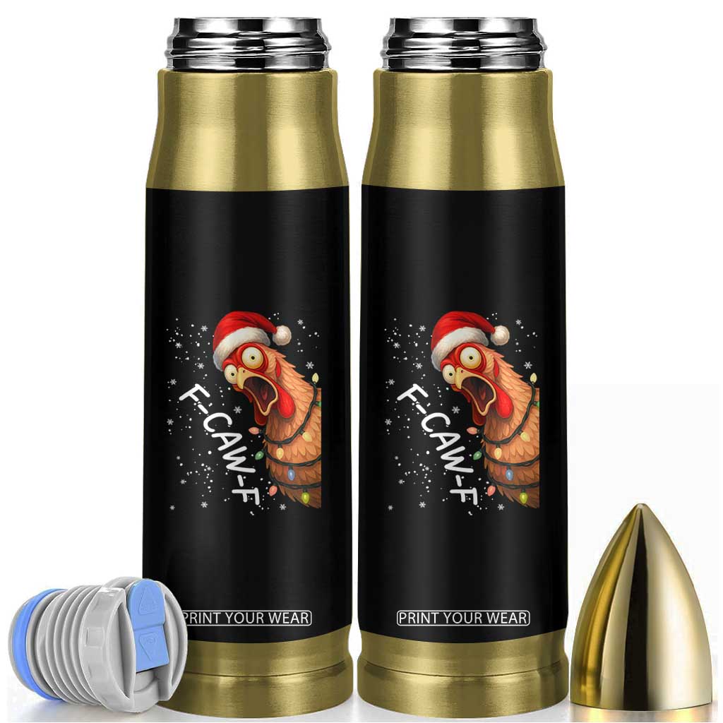 Funny F Caw F Chicken Christmas Bullet Tumbler Xmas Rooster Meme Santa Hat TS11 Black Print Your Wear