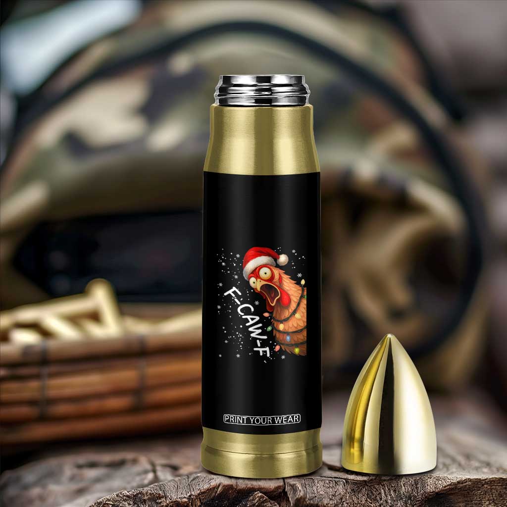 Funny F Caw F Chicken Christmas Bullet Tumbler Xmas Rooster Meme Santa Hat TS11 Print Your Wear