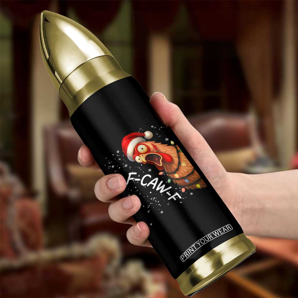 Funny F Caw F Chicken Christmas Bullet Tumbler Xmas Rooster Meme Santa Hat TS11 Print Your Wear