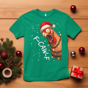 Funny F Caw F Chicken Christmas T Shirt Xmas Rooster Meme Santa Hat TS11 Irish Green Print Your Wear