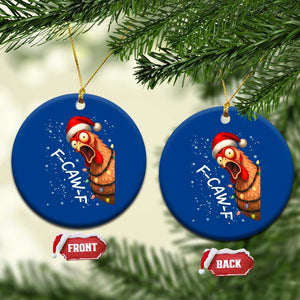 Funny F Caw F Chicken Christmas Ceramic Ornament Xmas Rooster Meme Santa Hat TS11 1pc Blue Print Your Wear