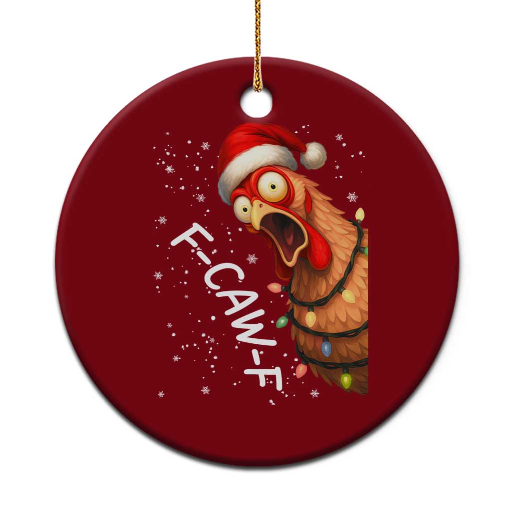 Funny F Caw F Chicken Christmas Ceramic Ornament Xmas Rooster Meme Santa Hat TS11 1pc Red Print Your Wear