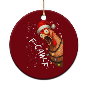 Funny F Caw F Chicken Christmas Ceramic Ornament Xmas Rooster Meme Santa Hat TS11 1pc Red Print Your Wear