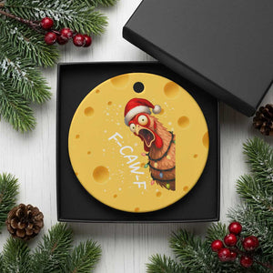 Funny F Caw F Chicken Christmas Ceramic Ornament Xmas Rooster Meme Santa Hat TS11 1pc Yellow Cheese Print Your Wear