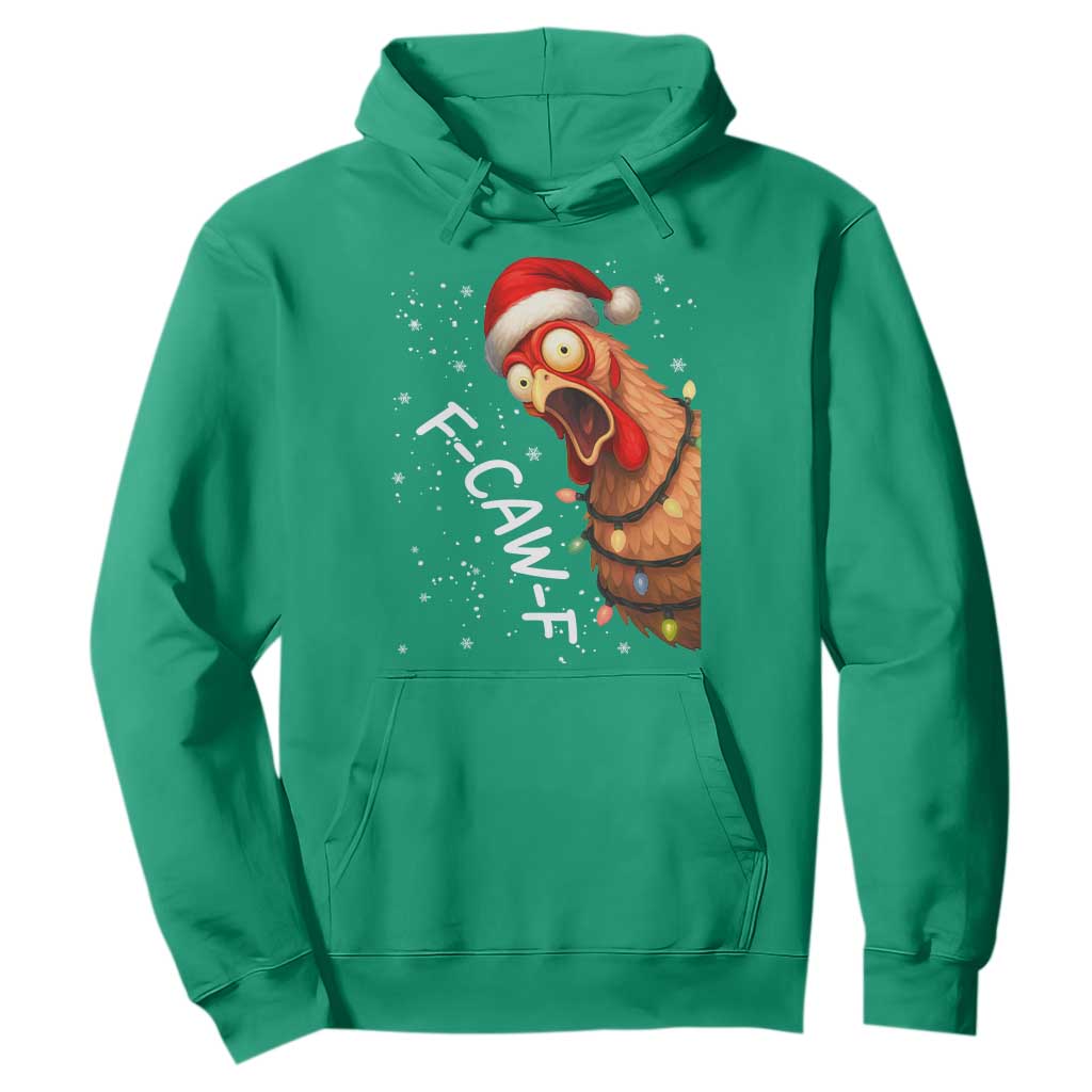 Funny F Caw F Chicken Christmas Hoodie Xmas Rooster Meme Santa Hat TS11 Irish Green Print Your Wear