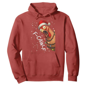 Funny F Caw F Chicken Christmas Hoodie Xmas Rooster Meme Santa Hat TS11 Red Print Your Wear