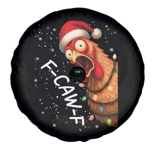 Funny F Caw F Chicken Christmas Spare Tire Cover Xmas Rooster Meme Santa Hat TS11 Print Your Wear
