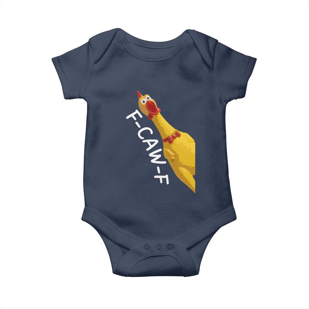 Funny F Caw F Chicken Toy Baby Onesie Poultry Humor TS11 Navy Print Your Wear