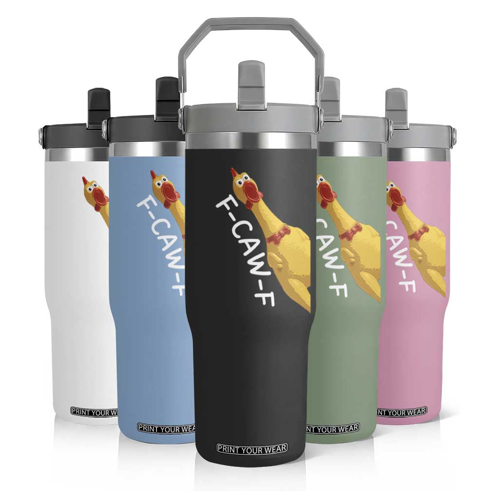 Funny F Caw F Chicken Toy Flip Straw Tumbler Poultry Humor TS11 Print Your Wear