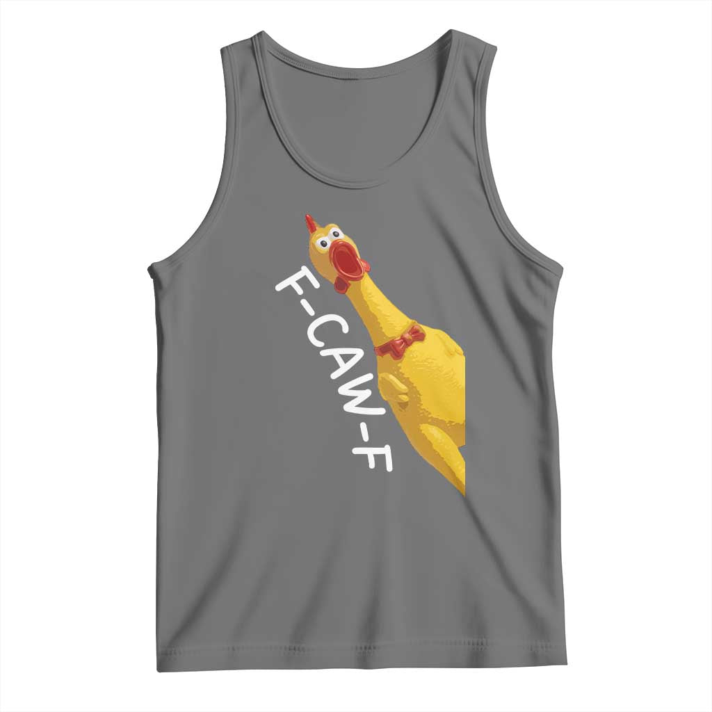 Funny F Caw F Chicken Toy Tank Top Poultry Humor TS11 Black Heather Print Your Wear