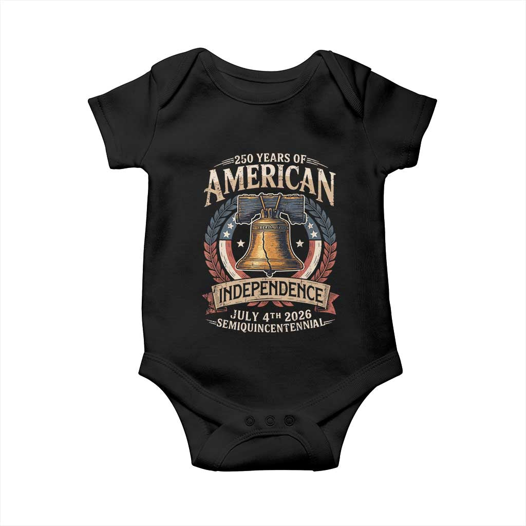 250 years Of America Independence Baby Onesie 250th American Anniversary Liberty Bell TS11 Black Print Your Wear