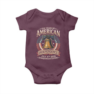 250 years Of America Independence Baby Onesie 250th American Anniversary Liberty Bell TS11 Maroon Print Your Wear