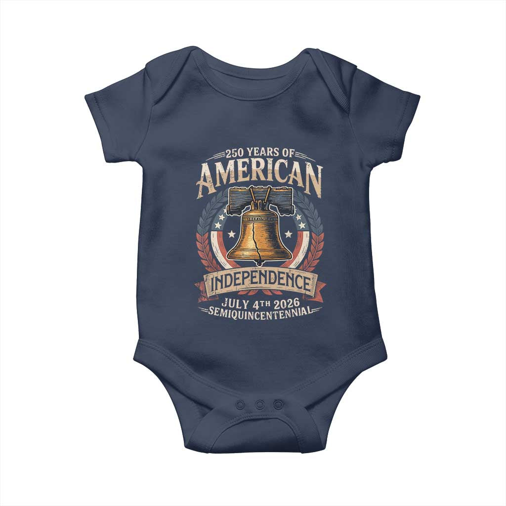 250 years Of America Independence Baby Onesie 250th American Anniversary Liberty Bell TS11 Navy Print Your Wear