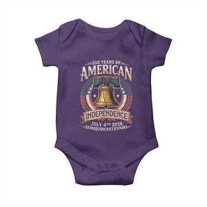 250 years Of America Independence Baby Onesie 250th American Anniversary Liberty Bell TS11 Purple Print Your Wear