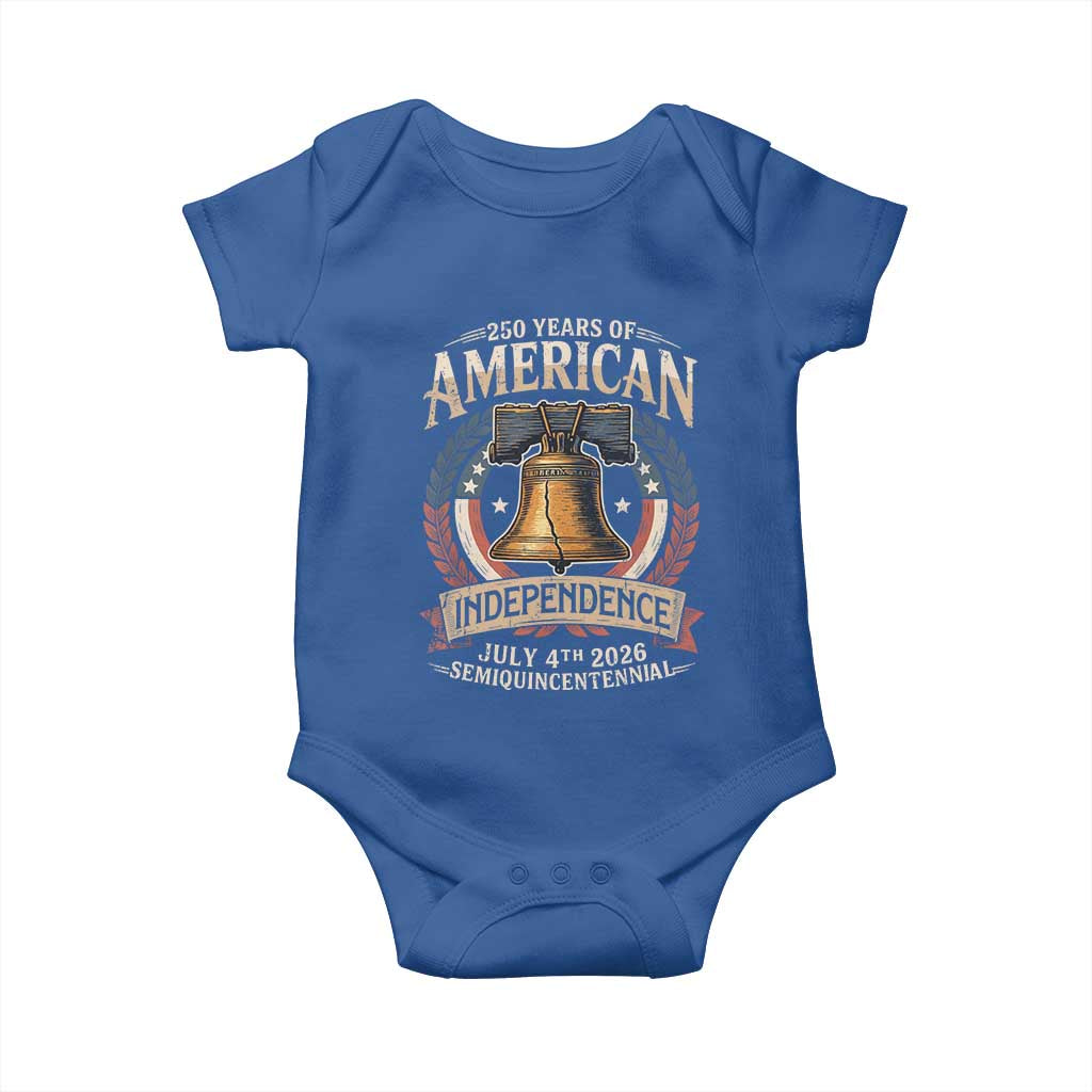 250 years Of America Independence Baby Onesie 250th American Anniversary Liberty Bell TS11 Royal Blue Print Your Wear