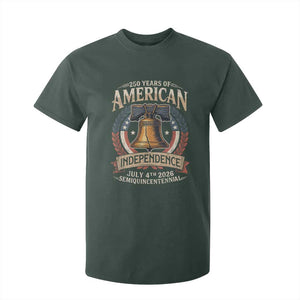 250 years Of America Independence T Shirt For Kid 250th American Anniversary Liberty Bell TS11 Dark Forest Green Print Your Wear