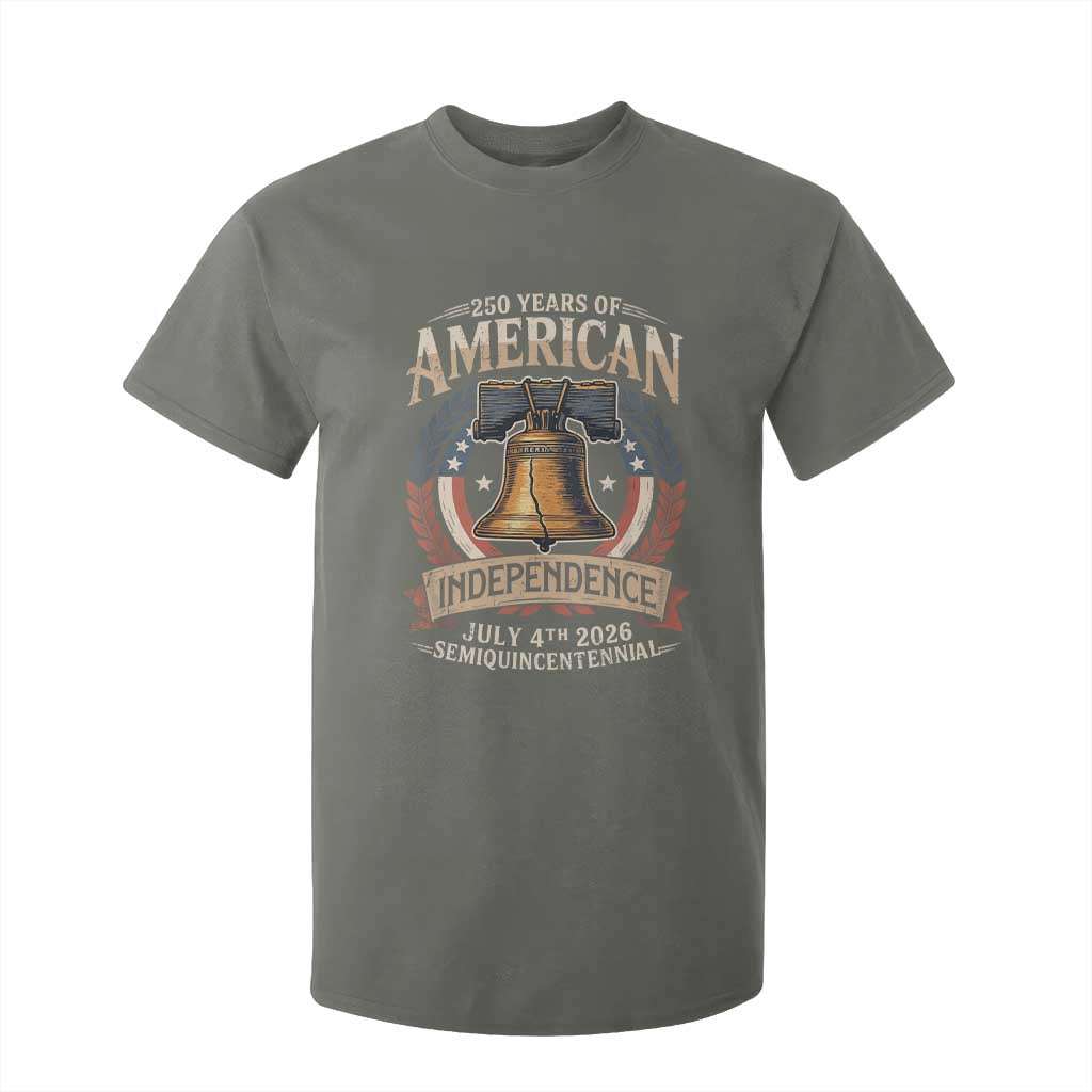 250 years Of America Independence T Shirt For Kid 250th American Anniversary Liberty Bell TS11 Military Green Print Your Wear