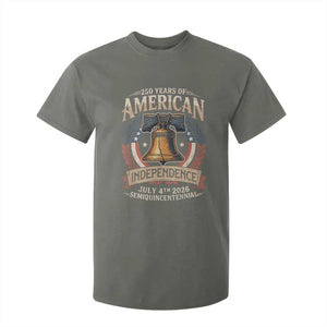 250 years Of America Independence T Shirt For Kid 250th American Anniversary Liberty Bell TS11 Military Green Print Your Wear