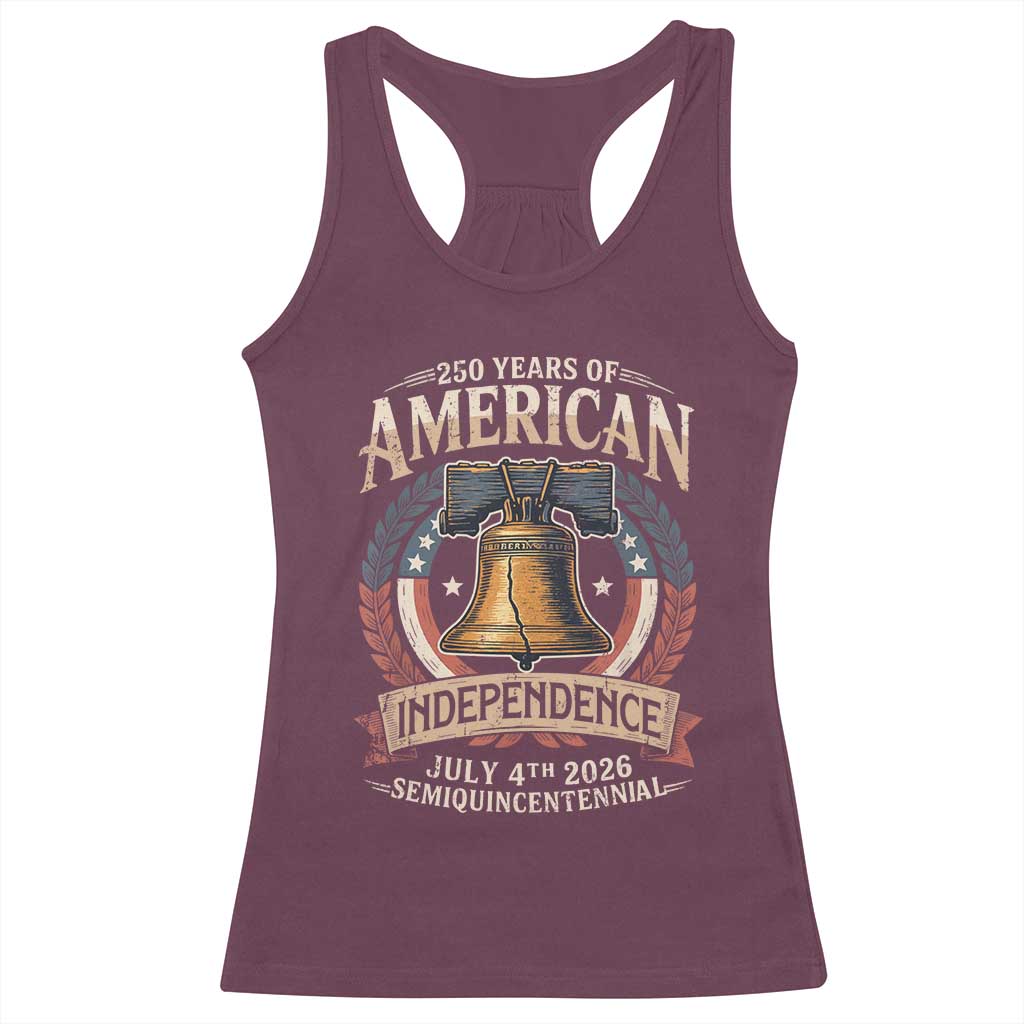 250 years Of America Independence Racerback Tank Top 250th American Anniversary Liberty Bell TS11 Maroon Print Your Wear