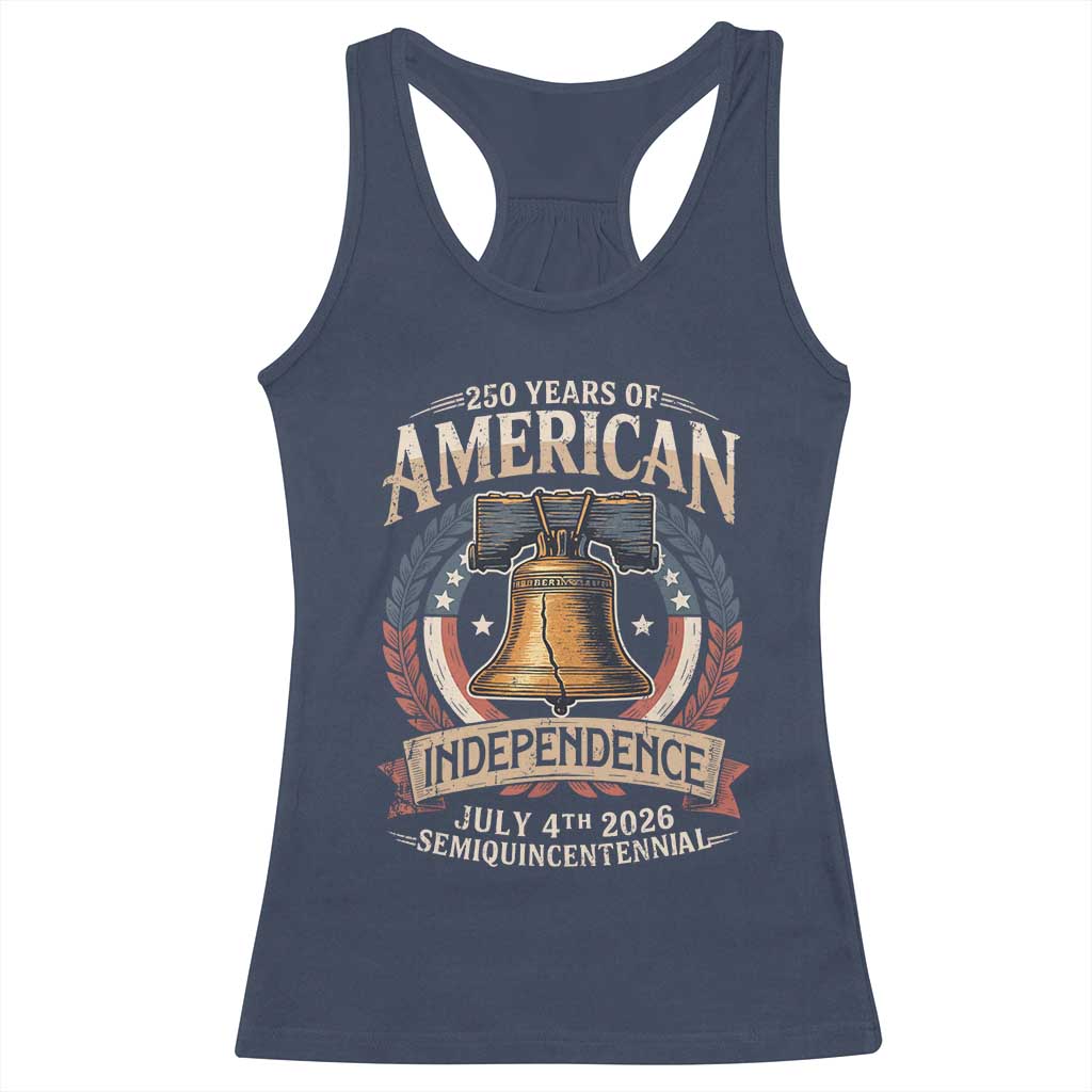 250 years Of America Independence Racerback Tank Top 250th American Anniversary Liberty Bell TS11 Navy Print Your Wear