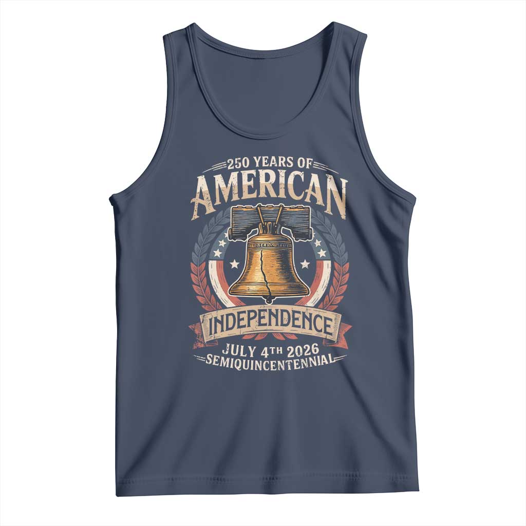 250 years Of America Independence Tank Top 250th American Anniversary Liberty Bell TS11 Navy Print Your Wear