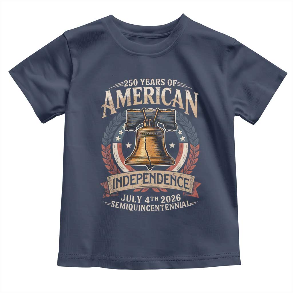250 years Of America Independence Toddler T Shirt 250th American Anniversary Liberty Bell TS11 Navy Print Your Wear