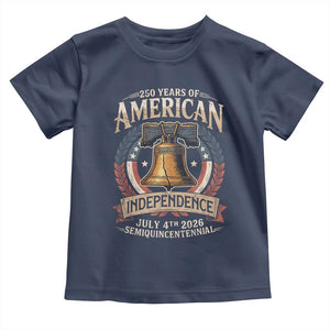 250 years Of America Independence Toddler T Shirt 250th American Anniversary Liberty Bell TS11 Navy Print Your Wear