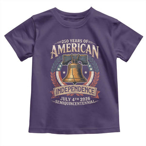 250 years Of America Independence Toddler T Shirt 250th American Anniversary Liberty Bell TS11 Purple Print Your Wear