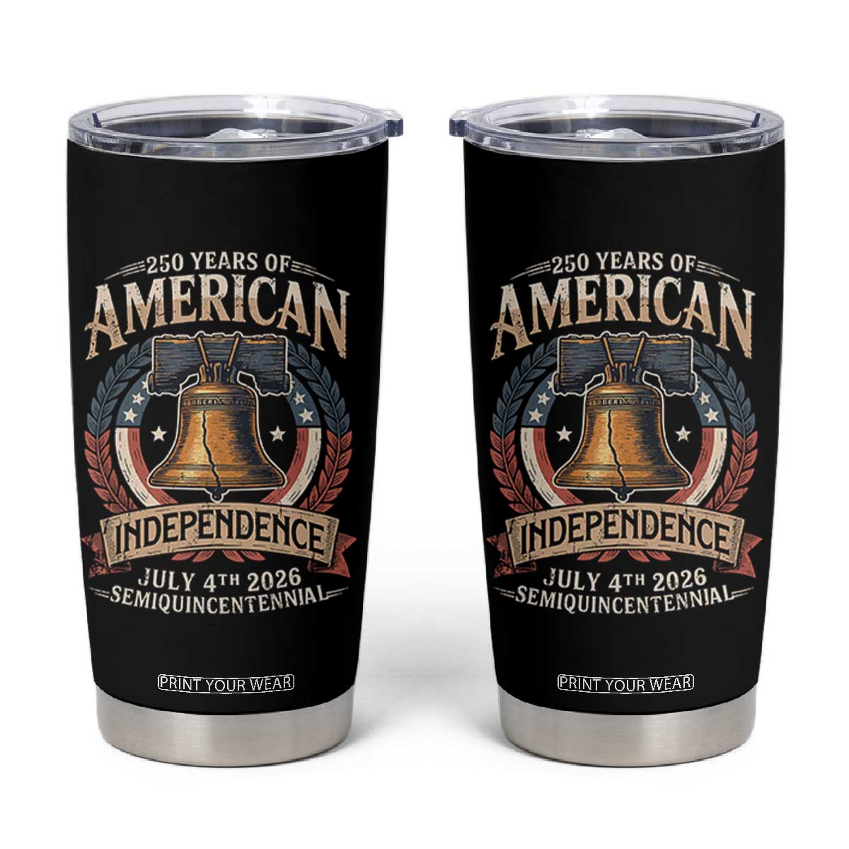 250 years Of America Independence Tumbler Cup 250th American Anniversary Liberty Bell TS11 Black Print Your Wear