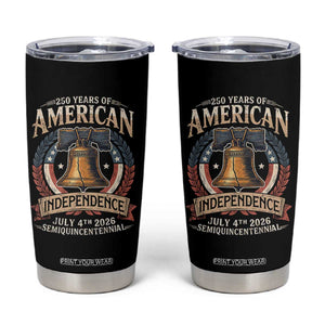 250 years Of America Independence Tumbler Cup 250th American Anniversary Liberty Bell TS11 Black Print Your Wear