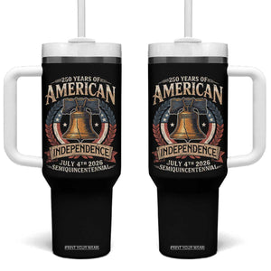 250 years Of America Independence Tumbler With Handle 250th American Anniversary Liberty Bell TS11 One Size: 40 oz Black Print Your Wear