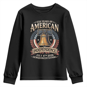 250 years Of America Independence Youth Sweatshirt 250th American Anniversary Liberty Bell TS11 Black Print Your Wear